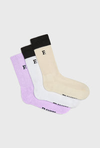 The Trouser Sock - Cream Colorblock